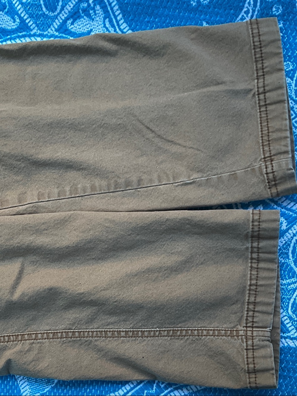 Old Navy Lived-In Straight Cargo Pants Built-In Flex Tan Khaki Mens Size 34x32 - Picture 6 of 8